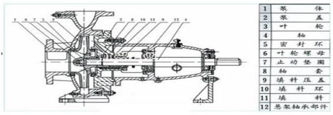 臥式清水離心泵結構圖