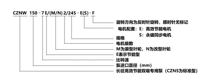 高效節(jié)能雙吸泵型號(hào)說(shuō)明圖片