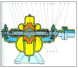單級(jí)雙吸離心泵結(jié)構(gòu)圖