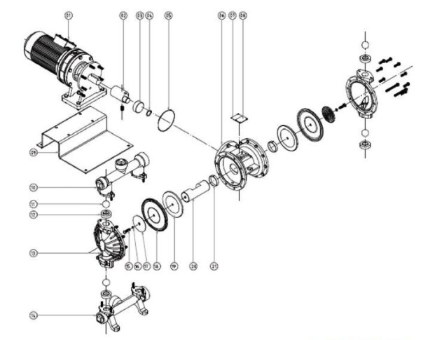 電動(dòng)隔膜泵拆裝圖