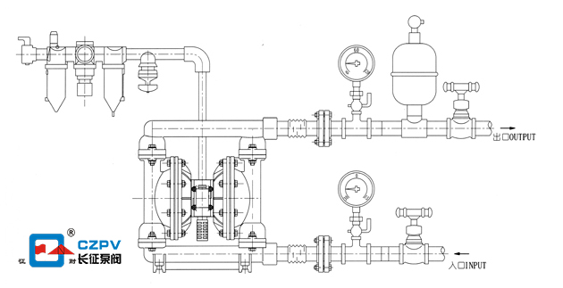 氣動(dòng)隔膜泵安裝圖